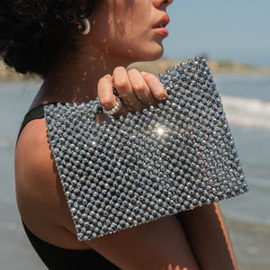 alicia clutch silver